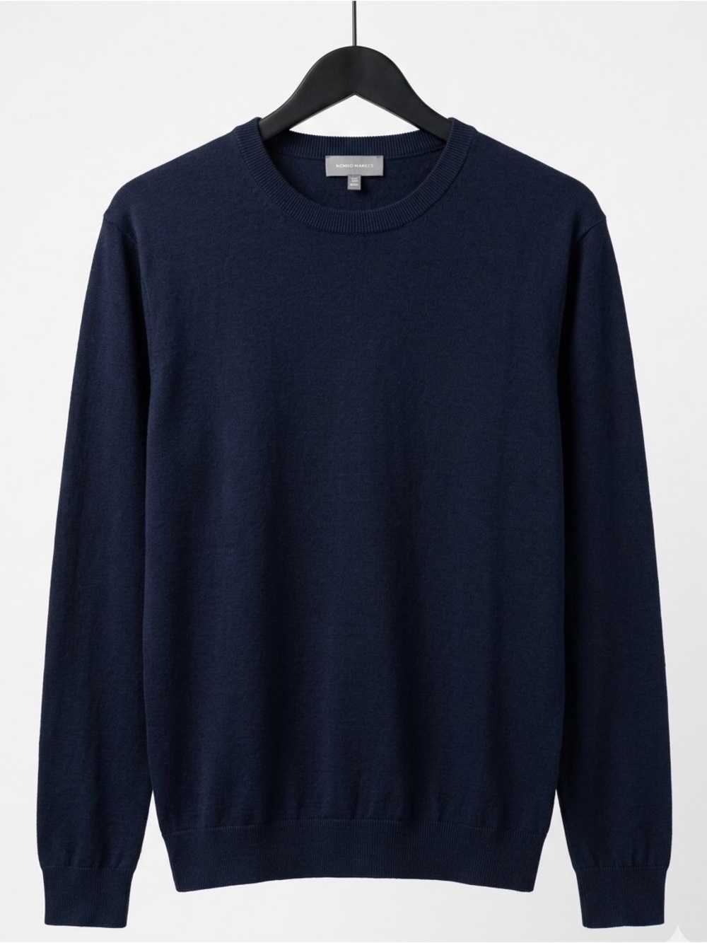 Neiman Marcus Quiet Luxury Silk Cashmere & Wool Men's Crewneck Sweater in Navy